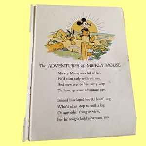 Walt Disney's 1932 Book The Adventures of Mickey Mouse rare find